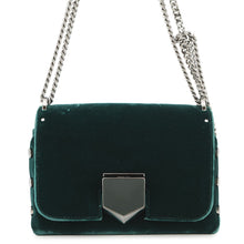 Load image into Gallery viewer, JIMMY CHOO LOCKETT PRETITE ChainShoulder Bag Green Velour
