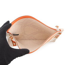 将图像加载到图库查看器中，HERMES Trace Marant flat pouch Tan/Orange/Rose Cotton100% Size GM
