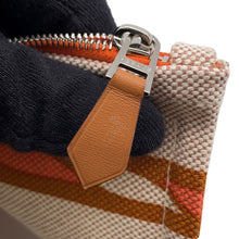 将图像加载到图库查看器中，HERMES Trace Marant flat pouch Tan/Orange/Rose Cotton100% Size GM
