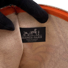 将图像加载到图库查看器中，HERMES Trace Marant flat pouch Tan/Orange/Rose Cotton100% Size GM
