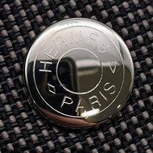 将图像加载到图库查看器中，HERMES Her Line Tote Gray Nylon Canvas Size MM
