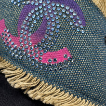 Load image into Gallery viewer, CHANEL CC Logo denim belt Blue Cotton Rhinestone
