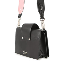 将图像加载到图库查看器中，PRADA City Plex Ribbon Shoulder Bag Black/Pink1BD067 Leather Plastic
