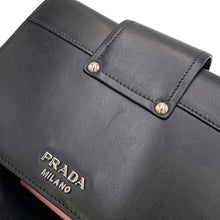 将图像加载到图库查看器中，PRADA City Plex Ribbon Shoulder Bag Black/Pink1BD067 Leather Plastic
