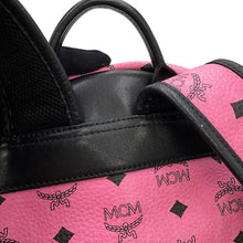 Load image into Gallery viewer, MCM Visetos Starkblock Studded Backpack Pink/BlackMMK5SVE52PK001 Leather Size Mini
