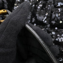 将图像加载到图库查看器中，DOLCE&amp;GABBANA ChainShoulder Tote Black Sequins Leather

