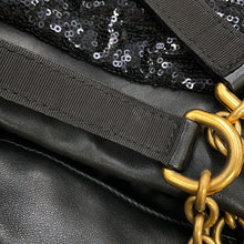 将图像加载到图库查看器中，DOLCE&amp;GABBANA ChainShoulder Tote Black Sequins Leather
