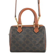 将图像加载到图库查看器中，CELINE Triomphe Boston 2-Way Handbag Tan197582 PVC Leather Size Small
