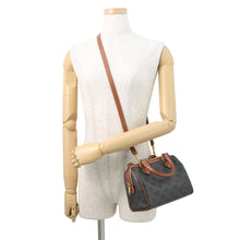 将图像加载到图库查看器中，CELINE Triomphe Boston 2-Way Handbag Tan197582 PVC Leather Size Small
