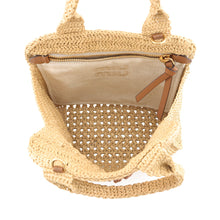 将图像加载到图库查看器中，MIUMIU Crochet Fabric Tote Natural/Cognac5BA283 Raffia Leather
