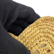 将图像加载到图库查看器中，MIUMIU Crochet Fabric Tote Natural/Cognac5BA283 Raffia Leather
