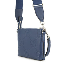 将图像加载到图库查看器中，GUCCI jumbo GG messenger bag Navy761747 Leather Size Small
