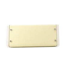 将图像加载到图库查看器中，HERMES Kelly Sellier Nata / Jaune Citron Toile H Swift Leather Size 28
