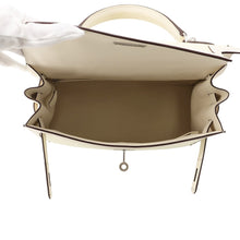 Load image into Gallery viewer, HERMES Kelly Sellier Nata / Jaune Citron Toile H Swift Leather Size 28
