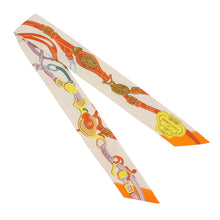 Load image into Gallery viewer, HERMES Twilly Brides de Gala Applique Pique Claim/Orange/Jaune Silk100%
