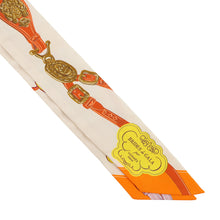 Load image into Gallery viewer, HERMES Twilly Brides de Gala Applique Pique Claim/Orange/Jaune Silk100%
