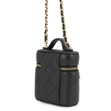Load image into Gallery viewer, CHANEL Matelasse 2WAY Chain Vanity Case BlackAP2503 Caviar Leather
