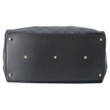 将图像加载到图库查看器中，LOEWE Anagram Boston Black Canvas Leather
