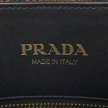 将图像加载到图库查看器中，PRADA Triangle Jacquard Tote Bag Brown/Black2VG106 Canvas Leather
