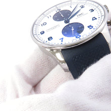 将图像加载到图库查看器中，IWC Portugieser Chronograph W41mm Stainless Steel Rubber White DialIW371620
