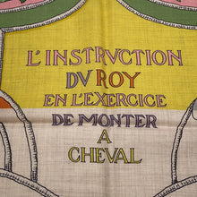 将图像加载到图库查看器中，HERMES Carre Jean L'INSTRUCTION DUROY Imperial Studies Size 140 Abricot/Rose/Vert Cashmere70% Silk30%
