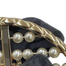 将图像加载到图库查看器中，CHANEL Heart Brooch GoldABG046 Gold Plated Faux Pearl Rhinestone
