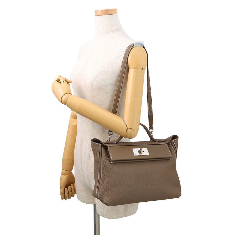 HERMES 24/24 Sac Van Quatre Etoupe Togo Leather Swift Leather Size