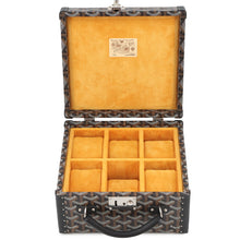 将图像加载到图库查看器中，GOYARD Joux Watch Trunk for 6 Watches BlackJOUXMMT06TY01CL01P PVC Leather
