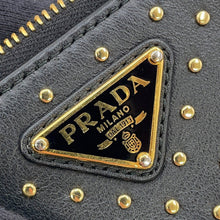 Load image into Gallery viewer, PRADA Studded Fragment Case Black1MC086 Leather
