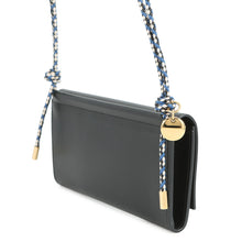 将图像加载到图库查看器中，PRADA Wallet with Shoulder Strap Black1MT027 Leather
