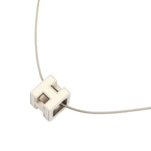 Load image into Gallery viewer, HERMES Cage Ash H Cube Necklace Ivory Metal
