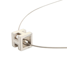 Load image into Gallery viewer, HERMES Cage Ash H Cube Necklace Ivory Metal
