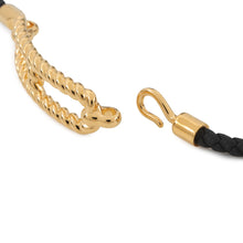 Load image into Gallery viewer, HERMES Luli Godronne Double Tour Bracelet Black Swift Leather
