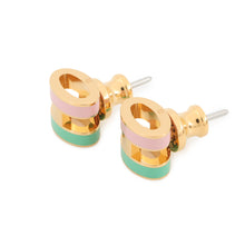 Load image into Gallery viewer, HERMES Pop Ash Earrings Rocabar Size Mini Malabar Lacquer Gold Plated
