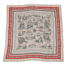 Load image into Gallery viewer, HERMES Carre Jean Marine Tattoo Bandana Sailor Tattoo Size 140 Rouge/Black/Natural Cashmere30% Silk30%
