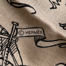 Load image into Gallery viewer, HERMES Carre Jean Marine Tattoo Bandana Sailor Tattoo Size 140 Rouge/Black/Natural Cashmere30% Silk30%
