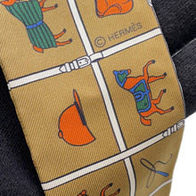 将图像加载到图库查看器中，HERMES Twilly Couvertures Nouvelles Horse blanket Mordor/White/Blue Silk100%
