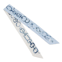 Load image into Gallery viewer, HERMES Twilly Do Re Boucles Broderie Anglaise Spring/Summer 2023 Blue/Blanc/Marine Silk100%
