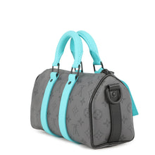 将图像加载到图库查看器中，LOUIS VUITTON Keepall Bandouliere Turquoise/NoirM11645 Monogram Eclipse Reverse Size 25
