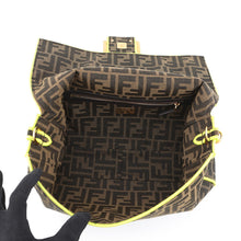 Load image into Gallery viewer, FENDI Zucca Mamma Bucket 2-Way Shoulder Bag Brown/Neon Yellow8BR771 Canvas Size Large
