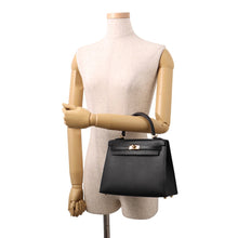 Load image into Gallery viewer, HERMES Kelly Sellier Black Epsom Size 25
