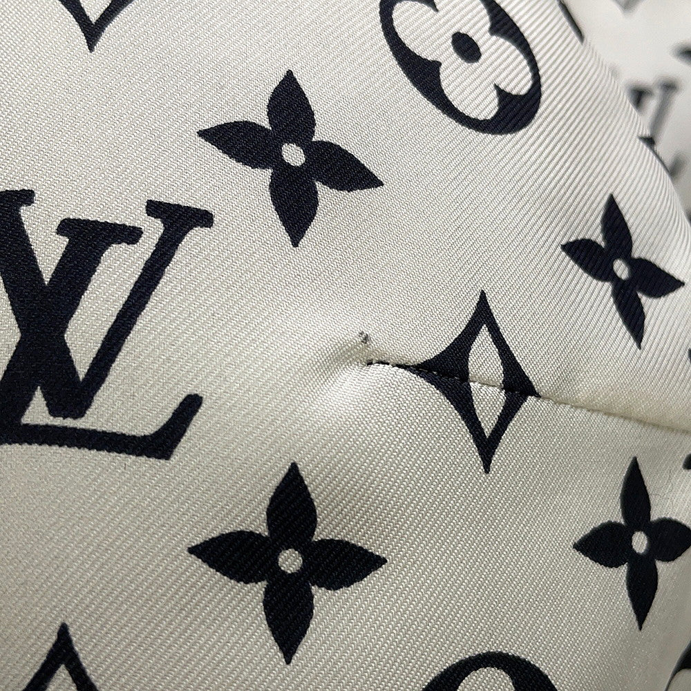 LOUIS VUITTON Damier Fox Intarsia Fur Jacket Size 38 White