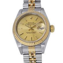将图像加载到图库查看器中，ROLEX Datejust W26mm Stainless Steel K18YG Champagne Dial79173
