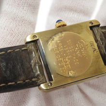 将图像加载到图库查看器中，CARTIER Must Tank SM Vermeil H28mmxW20.5mm SV925 Gold Plated Ivory DialW1008354
