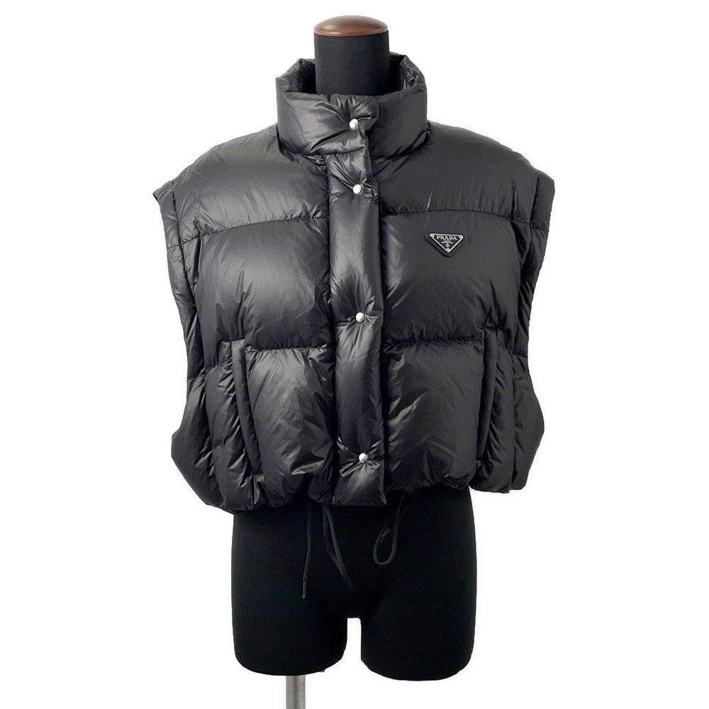 PRADA Cropped Vest/Down Jacket Triangle Logo 24 Size 40
