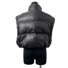 Load image into Gallery viewer, PRADA Cropped Vest/Down Jacket Triangle Logo 24 Size 40 Black291805 Nylon100%
