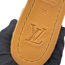 Load image into Gallery viewer, LOUIS VUITTON Starboard Line Loafer Sandals Natural/Pink1A8GC6 Canvas Raffia Rubber Size 36
