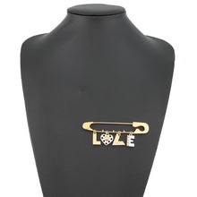 Load image into Gallery viewer, LOUIS VUITTON LOVE Safety Pin Motif Brooch Gold/SilverM67035 Metal Rhinestone
