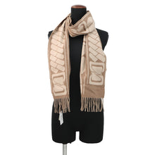 Load image into Gallery viewer, HERMES Cashmere Scarf Clic Se Nue Marron Grasset/Craie Cashmere100%
