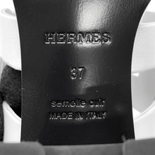 将图像加载到图库查看器中，HERMES Gabby Sandals White Leather Size 37
